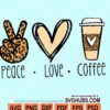 Peace love coffee SVG