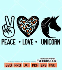 Peace love unicorn svg