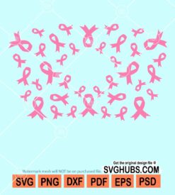 Cancer ribbon Starbucks wrap svg