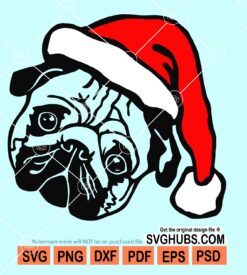 Santa pug svg