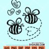 Two bees and hearts svg