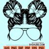 Weed kidlife messy bun svg