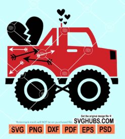 Broken heart tractor svg