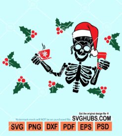 Christmas skeleton svg