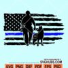 Distressed American flag police german shepherd svg