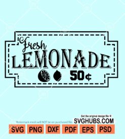 Fresh lemonade 50c svg