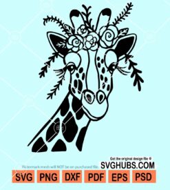 Giraffe flowers svg