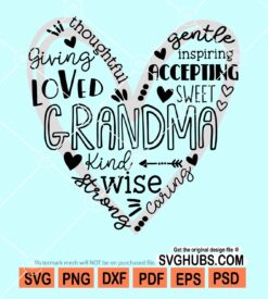 Grandma word art svg