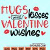 Hugs and kisses valentine wishes svg