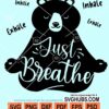 Just breath yoga bear svg