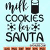 Milk cookies for santa svg