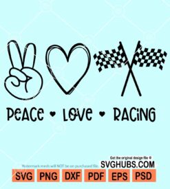 Peace love racing svg