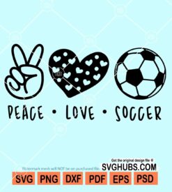 Peace love soccer svg