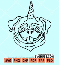 Pug unicorn svg