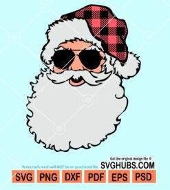 Santa buffalo plaid hat svg