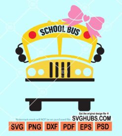 School bus cancer awareness svg