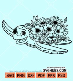 Turtle flowers svg