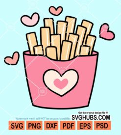 Valentine fries svg