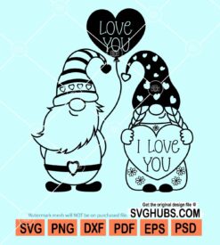 Valentine gnomes svg