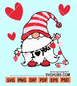 Valentines gnome svg