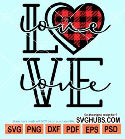 Buffalo plaid love svg