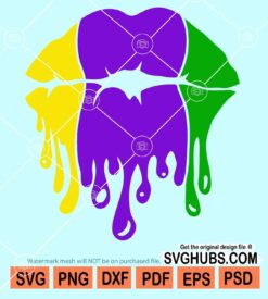 Dripping mardi gras lips svg