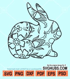 Floral bunny svg