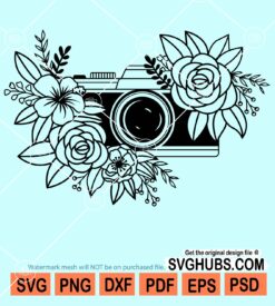 Floral camera svg