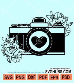 Floral camera svg