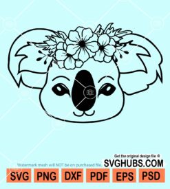 Floral koala head svg