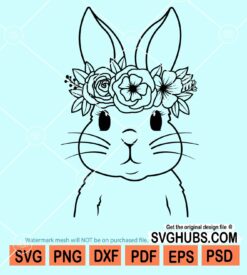 Floral rabbit svg