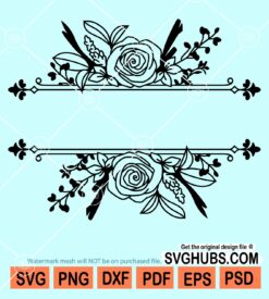 Floral split frame svg