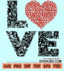 Love leopard print svg