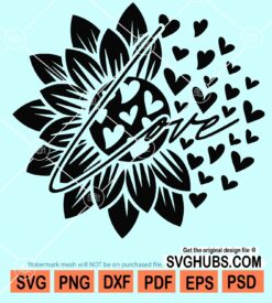 Love sunflower svg