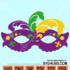 Mardi gras mask sign feathers svg