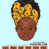 Peekaboo black girl with bandana svg