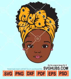 Peekaboo black girl with bandana svg