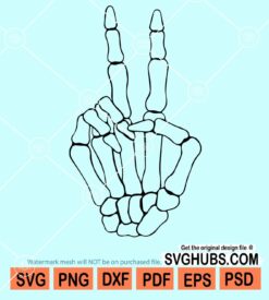 Skeleton peace sign svg