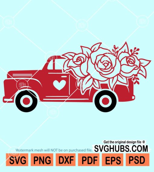 Valentine truck svg