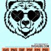 Bear face with sunglasses svg
