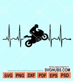 Biker heartbeat svg