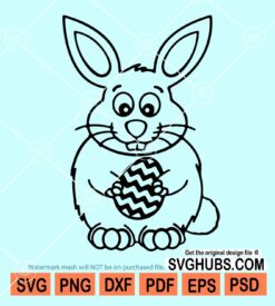 Bunny with easter egg svg