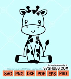 Cute baby giraffe svg