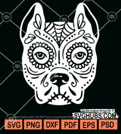 Dog sugar skull svg