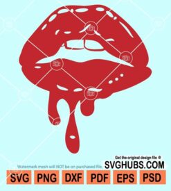 Dripping red lips svg