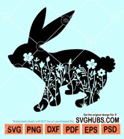 Floral bunny svg