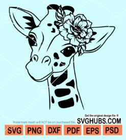 Floral giraffe svg