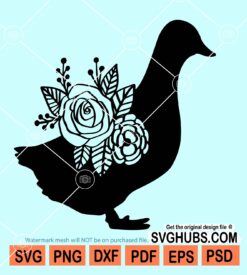 Floral goose svg