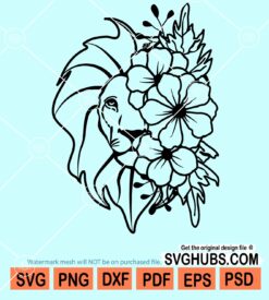 Floral lion svg