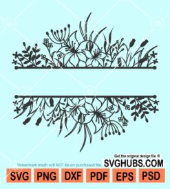 Floral monogram svg